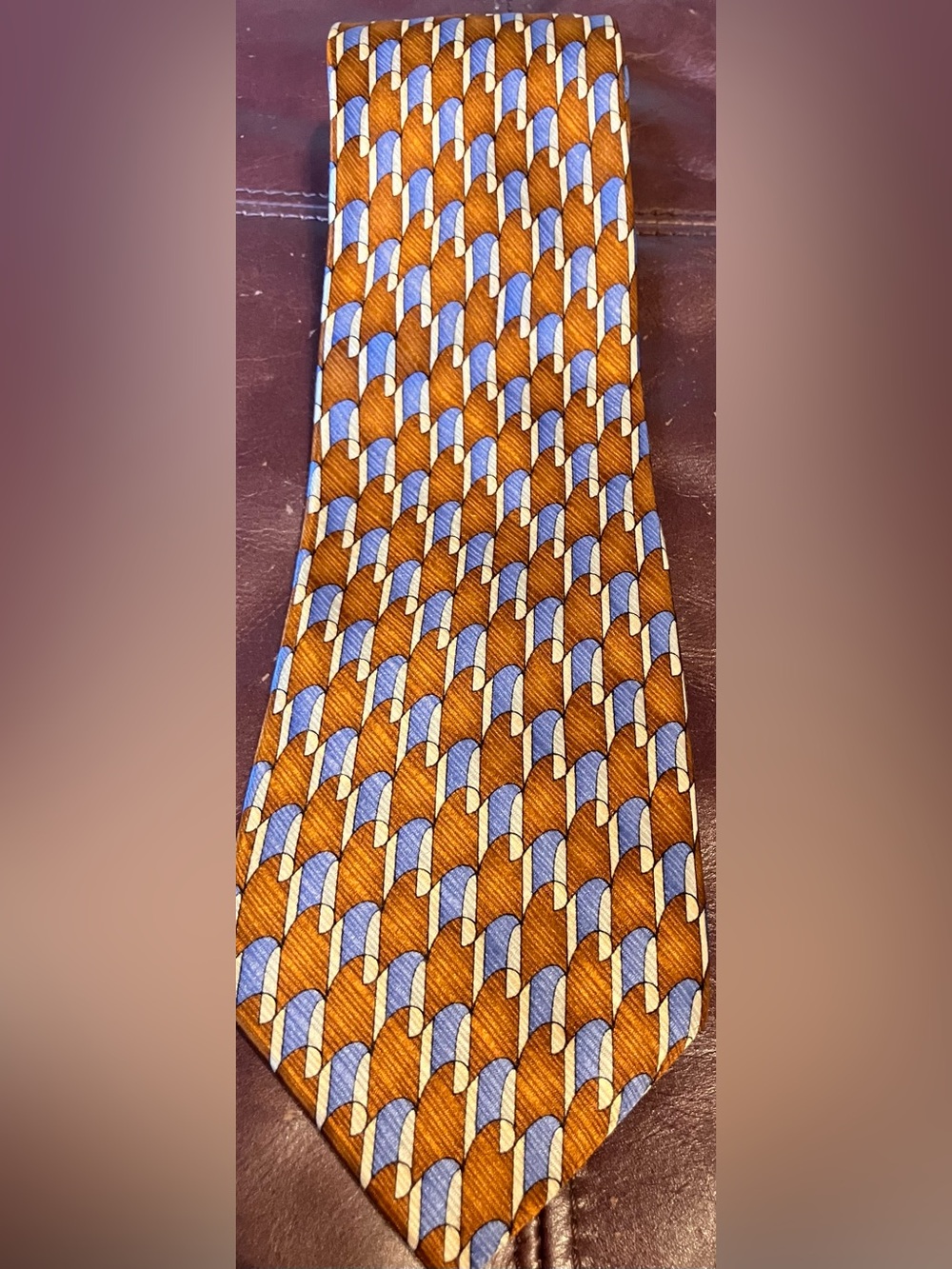 Jos A Bank Silk Brown and Blue Patterned Men’s Tie